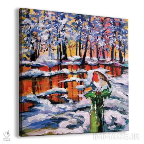 تابلو سینهسرخ در جنگل اثر آنا بریجیتا کوواچ - نمای پرسپکتیو محصول