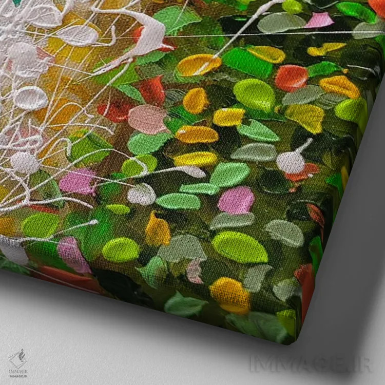 تابلو بهشت تابستانی با قایقهای بادبانی اثر آلیاکساندرا تسسارسکایا - نمای نزدیک بافت بوم