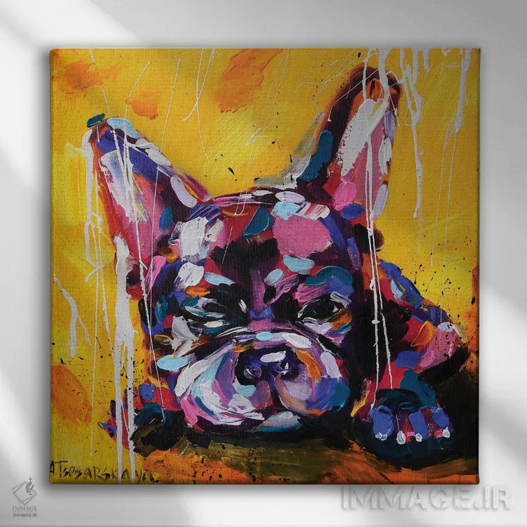 تابلو خوشحال اثر آلیاکساندرا تسسارسکایا - نمای روبهرو روی دیوار