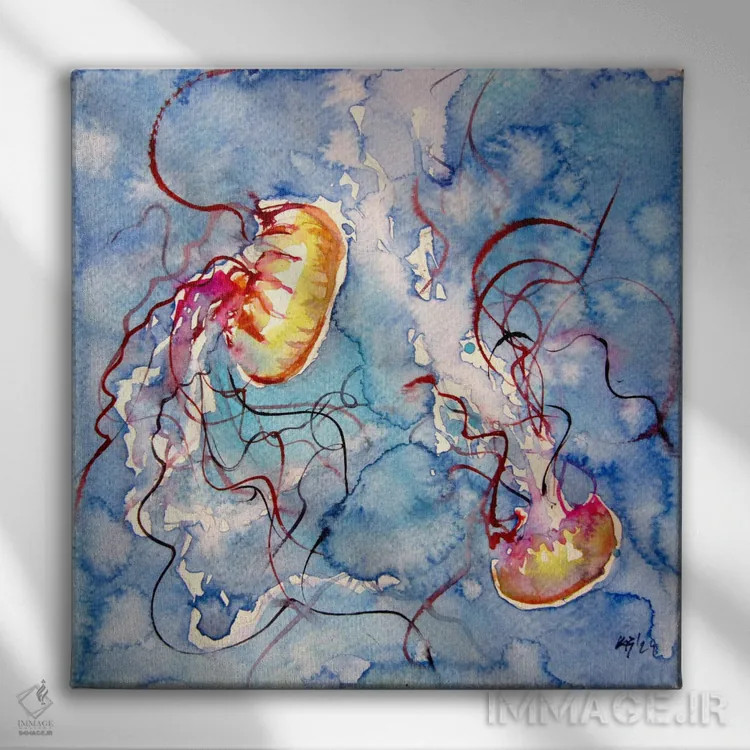 تابلو عروس دریایی اثر آنا بریجیتا کوواچ - نمای روبهرو روی دیوار