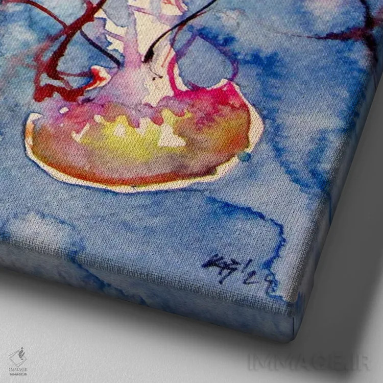 تابلو عروس دریایی اثر آنا بریجیتا کوواچ - نمای نزدیک بافت بوم