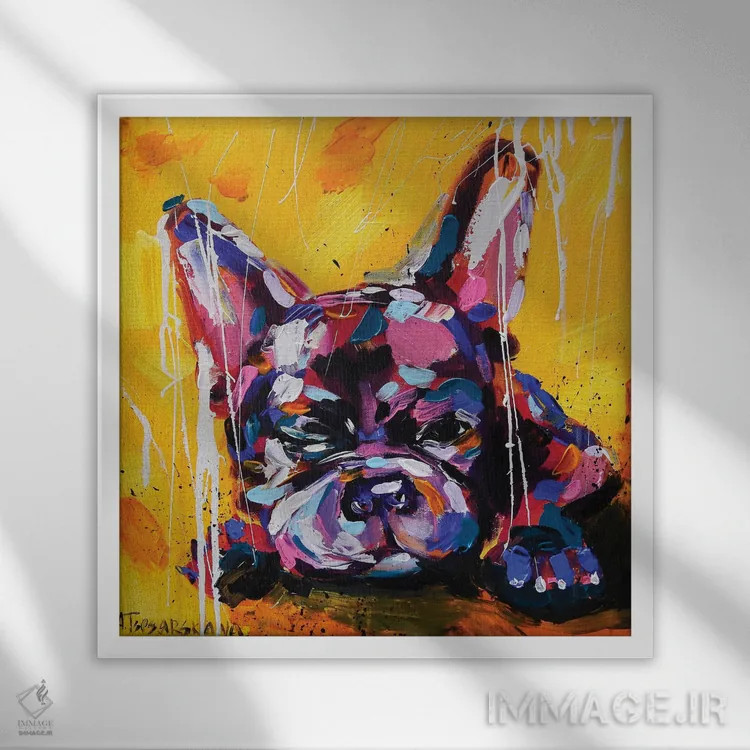 تابلو خوشحال اثر آلیاکساندرا تسسارسکایا - نمای قابدار سفید