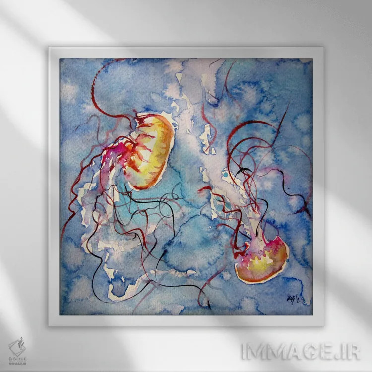 تابلو عروس دریایی اثر آنا بریجیتا کوواچ - نمای قابدار سفید