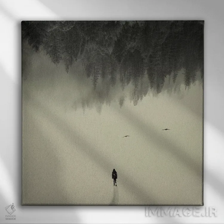 تابلو قدم زدن آرام اثر آندریاس لیه - نمای روبهرو روی دیوار