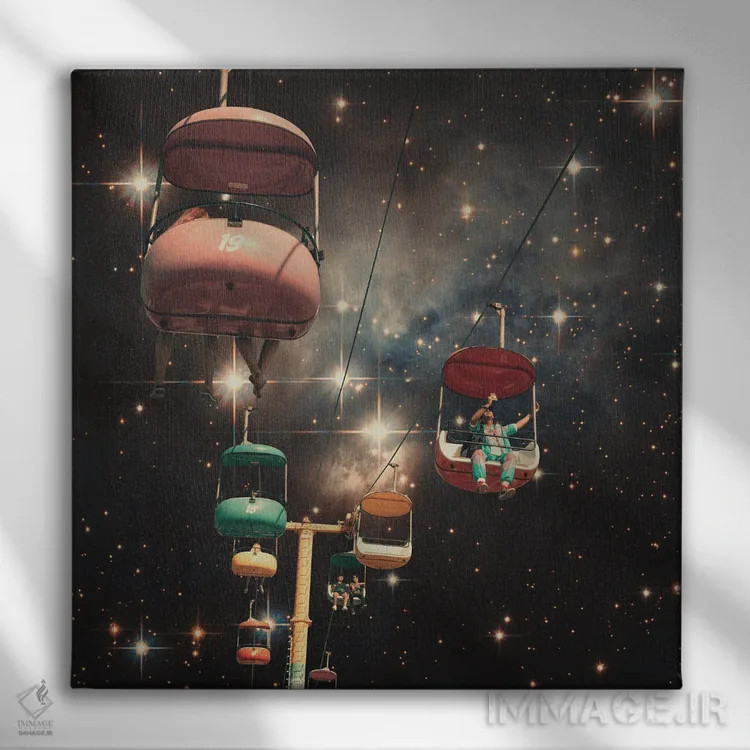 تابلو قایقهای گوندولا (ونیز) اثر آندریاس لیه - نمای روبهرو روی دیوار