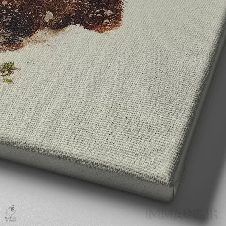 تابلو خرس I اثر آندریاس لیه - نمای نزدیک بافت بوم