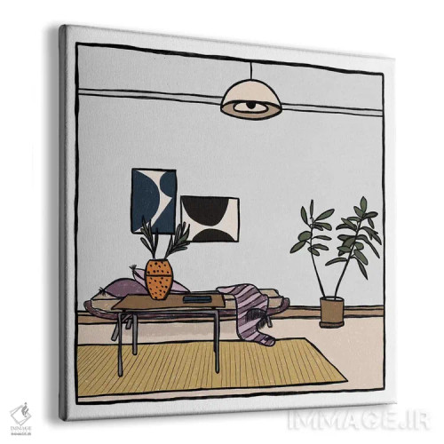 تابلو اتاق نشیمن با درخت فیکوس اثر آلیسا گالیتسینا - نمای پرسپکتیو محصول