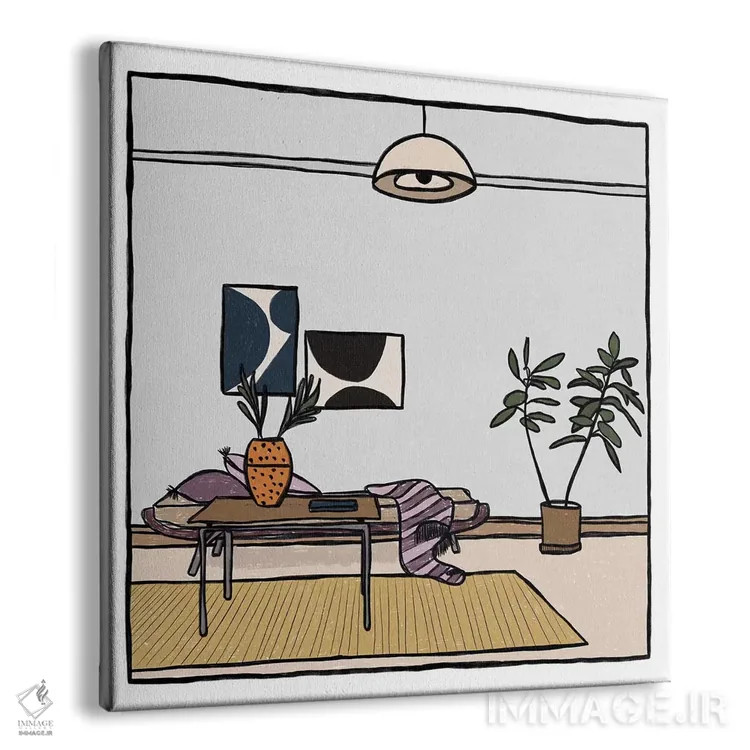 تابلو اتاق نشیمن با درخت فیکوس اثر آلیسا گالیتسینا - نمای پرسپکتیو محصول