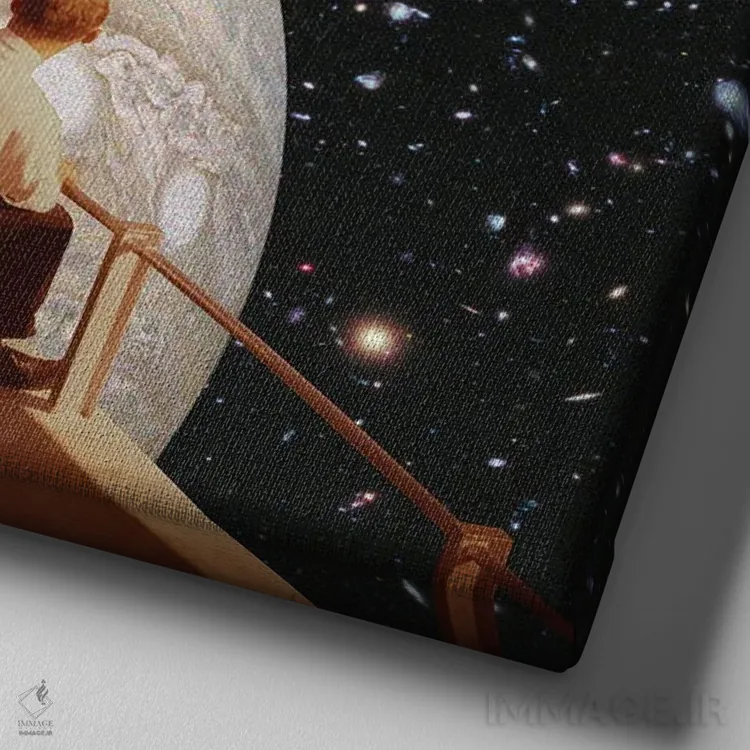 تابلو سیاره اثر آندریاس لیه - نمای نزدیک بافت بوم