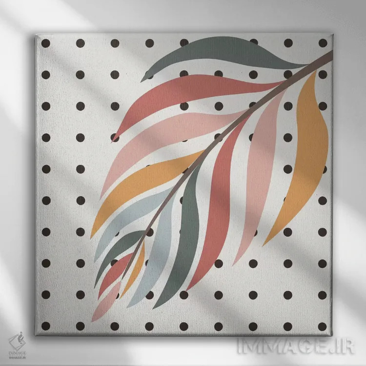 تابلو شاخه نخل رنگارنگ اثر آلیسا گالیتسینا - نمای روبهرو روی دیوار