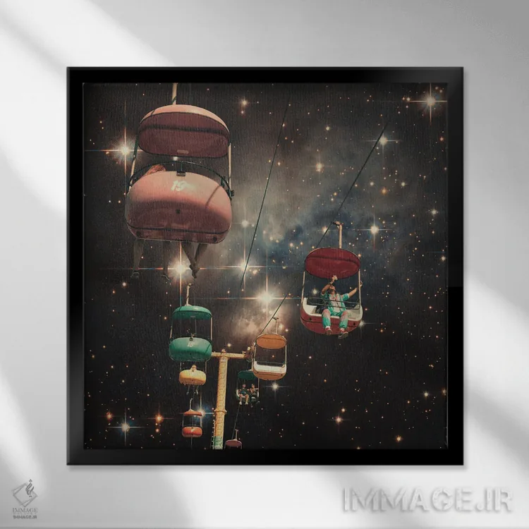 تابلو قایقهای گوندولا (ونیز) اثر آندریاس لیه - نمای قابدار مشکی