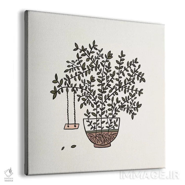 تابلو حیاط گلدانی اثر آلیسا گالیتسینا - نمای پرسپکتیو محصول