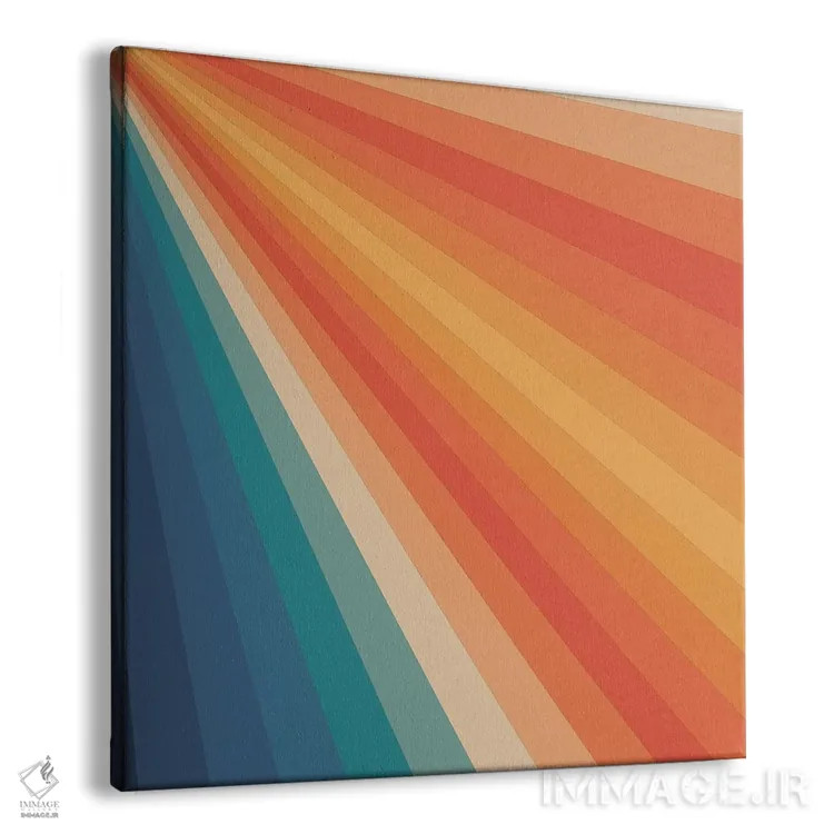 تابلو پرتوهای خورشید رترو دهه ۷۰ اثر آلیسا گالیتسینا - نمای پرسپکتیو محصول