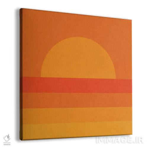 تابلو غروب هندسی رترو اثر آلیسا گالیتسینا - نمای پرسپکتیو محصول