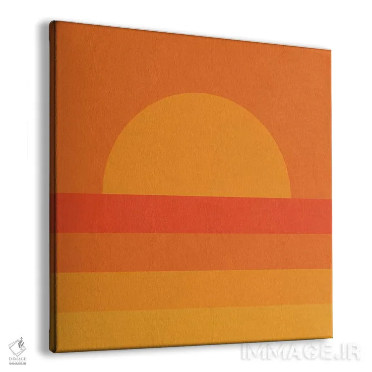 تابلو غروب هندسی رترو اثر آلیسا گالیتسینا - نمای پرسپکتیو محصول