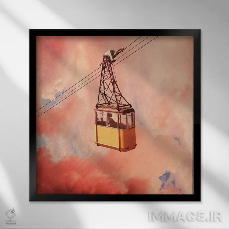 تابلو تلهکابین اثر آندریاس لیه - نمای قابدار مشکی