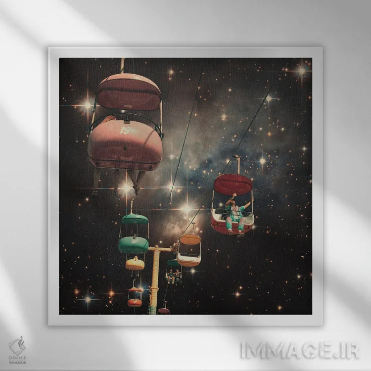 تابلو قایقهای گوندولا (ونیز) اثر آندریاس لیه - نمای قابدار سفید