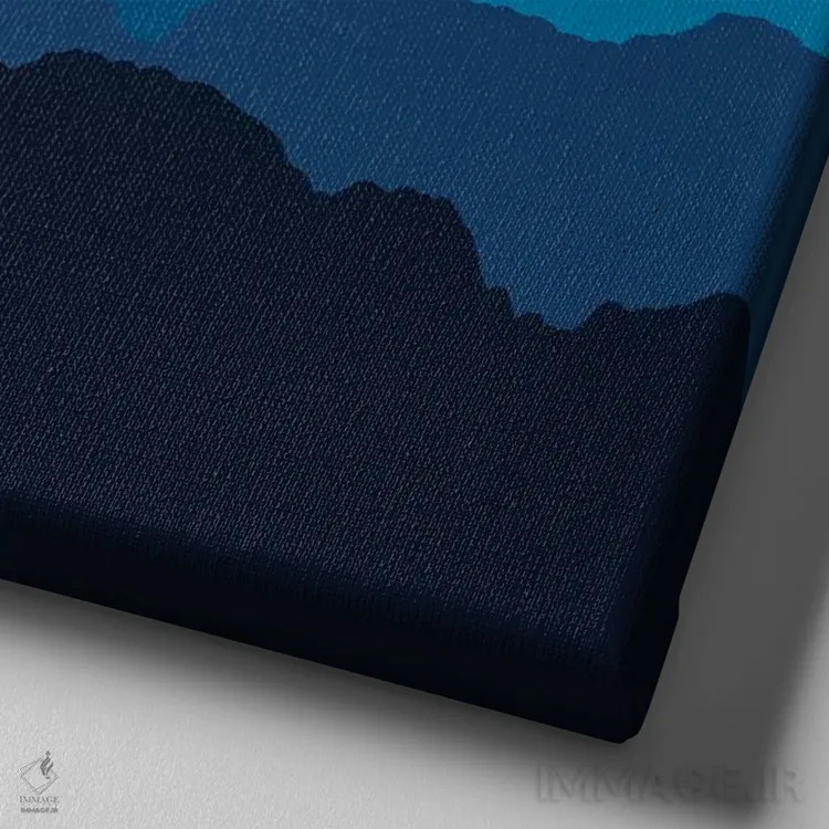 تابلو کوهها در مه آبی اثر آلیسا گالیتسینا - نمای نزدیک بافت بوم