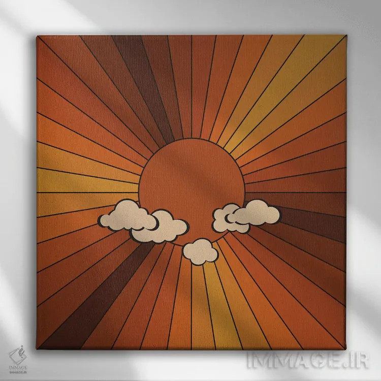تابلو آفتاب رترو اثر آلیسا گالیتسینا - نمای روبهرو روی دیوار