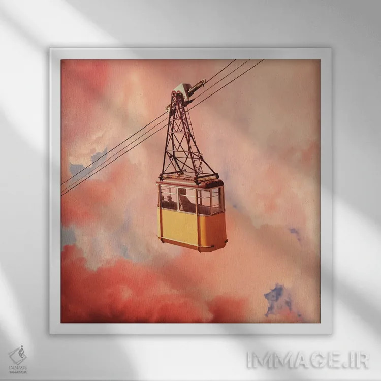 تابلو تلهکابین اثر آندریاس لیه - نمای قابدار سفید