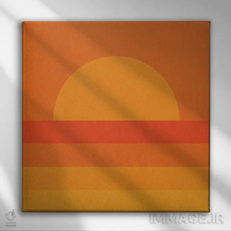 تابلو غروب هندسی رترو اثر آلیسا گالیتسینا - نمای روبهرو روی دیوار