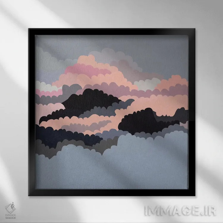 تابلو ابرهای غروب جادویی در آسمان اثر آلیسا گالیتسینا - نمای قابدار مشکی