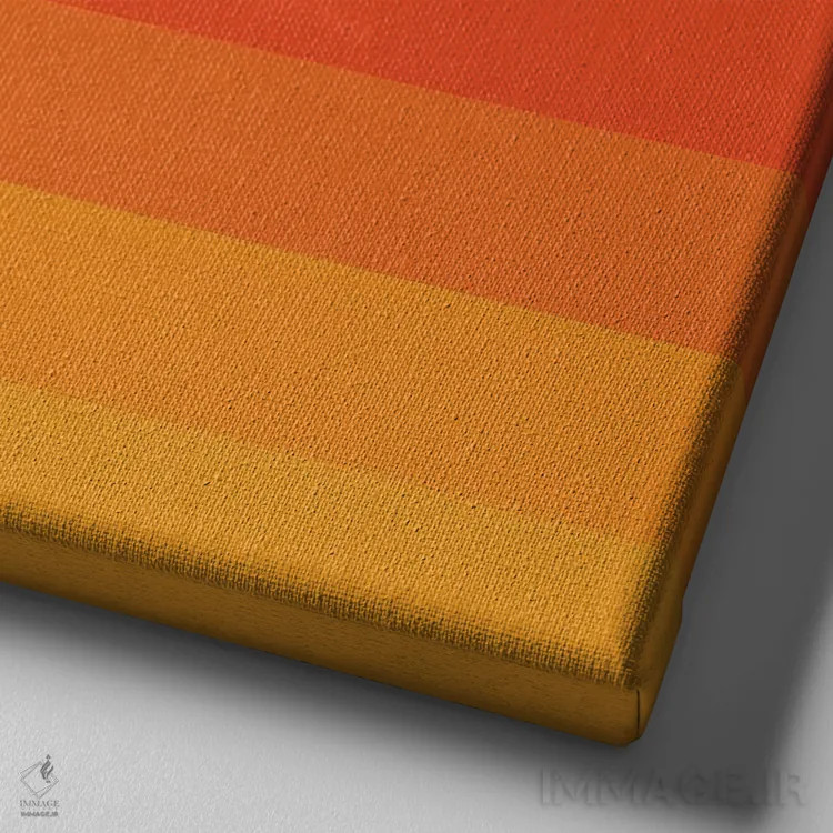 تابلو غروب هندسی رترو اثر آلیسا گالیتسینا - نمای نزدیک بافت بوم