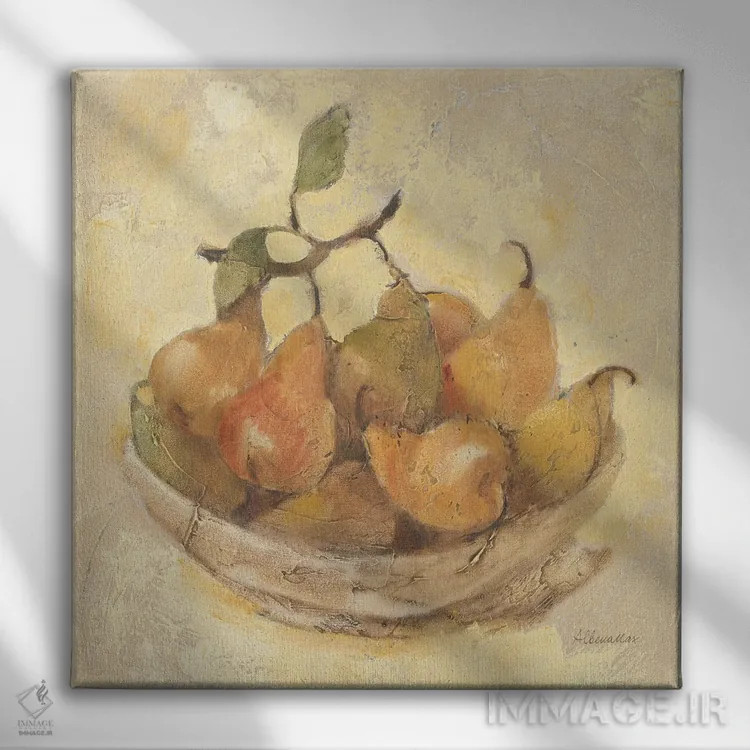 تابلو گلابیهای آفتابخورده اثر آلبنا خریستوا - نمای روبهرو روی دیوار