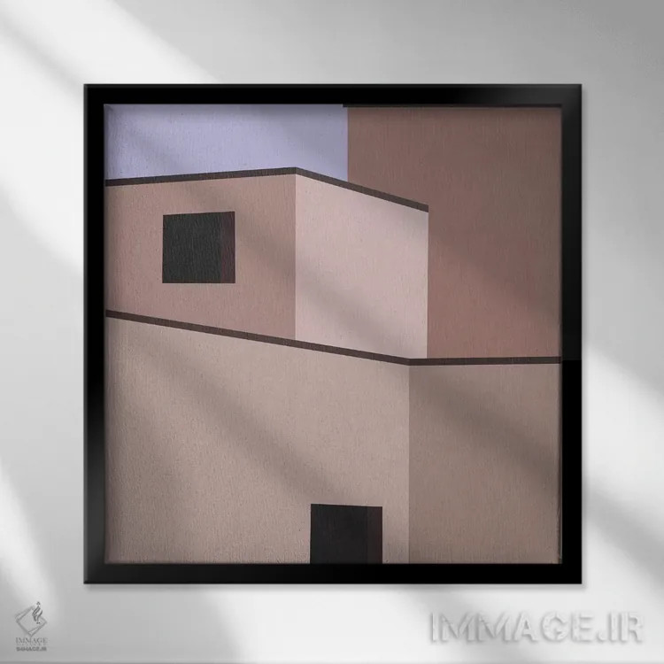 تابلو خانه بیابانی اثر آلیسا گالیتسینا - نمای قابدار مشکی