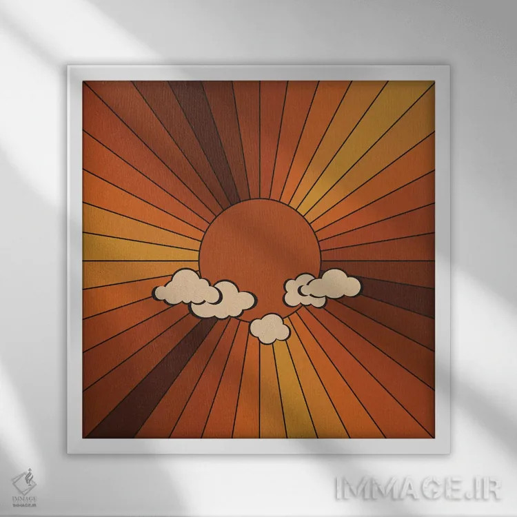 تابلو آفتاب رترو اثر آلیسا گالیتسینا - نمای قابدار سفید
