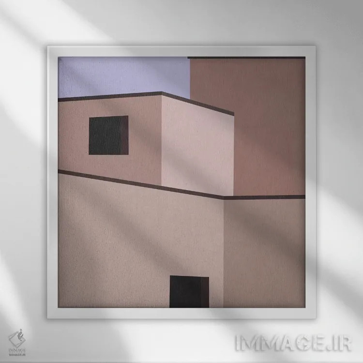 تابلو خانه بیابانی اثر آلیسا گالیتسینا - نمای قابدار سفید