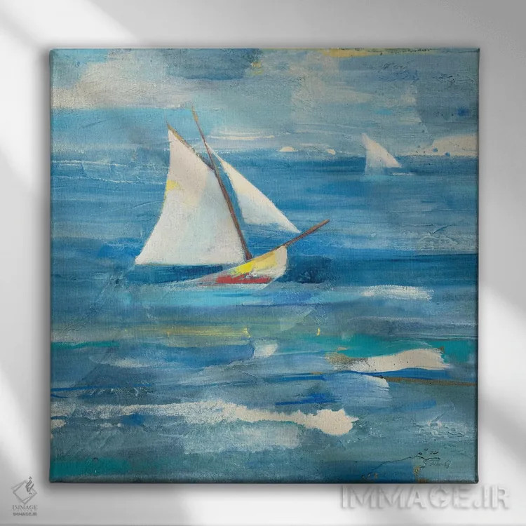 تابلو نور بادبان اقیانوس اثر آلبنا خریستوا - نمای روبهرو روی دیوار