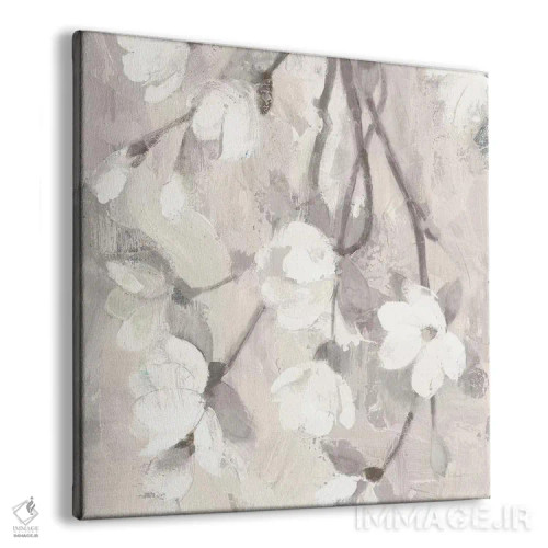 تابلو شاخه مگنولیا با کرپ خامهای معکوس اثر آلبنا خریستوا - نمای پرسپکتیو محصول