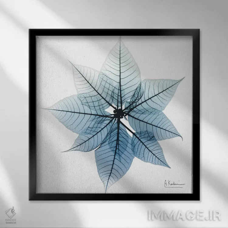 تابلو بنفشه کریسمسی یخزده ۱ اثر آلبرت کوئتسیِر - نمای قابدار مشکی