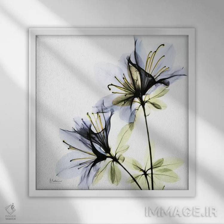 تابلو آزالیا I اثر آلبرت کوئتسیِر - نمای قابدار سفید