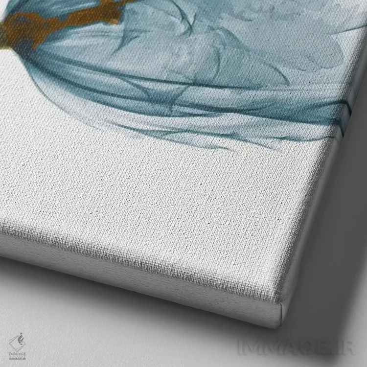 تابلو لالههای آبی اثر آلبرت کوئتسیِر - نمای نزدیک بافت بوم