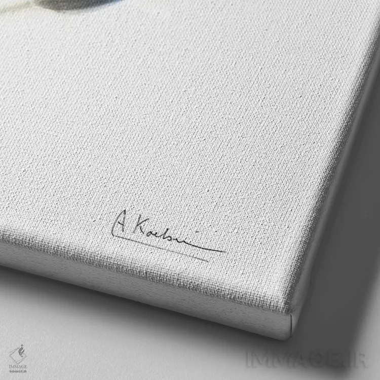 تابلو برداشت نیلی تیره II اثر آلبرت کوئتسیِر - نمای نزدیک بافت بوم