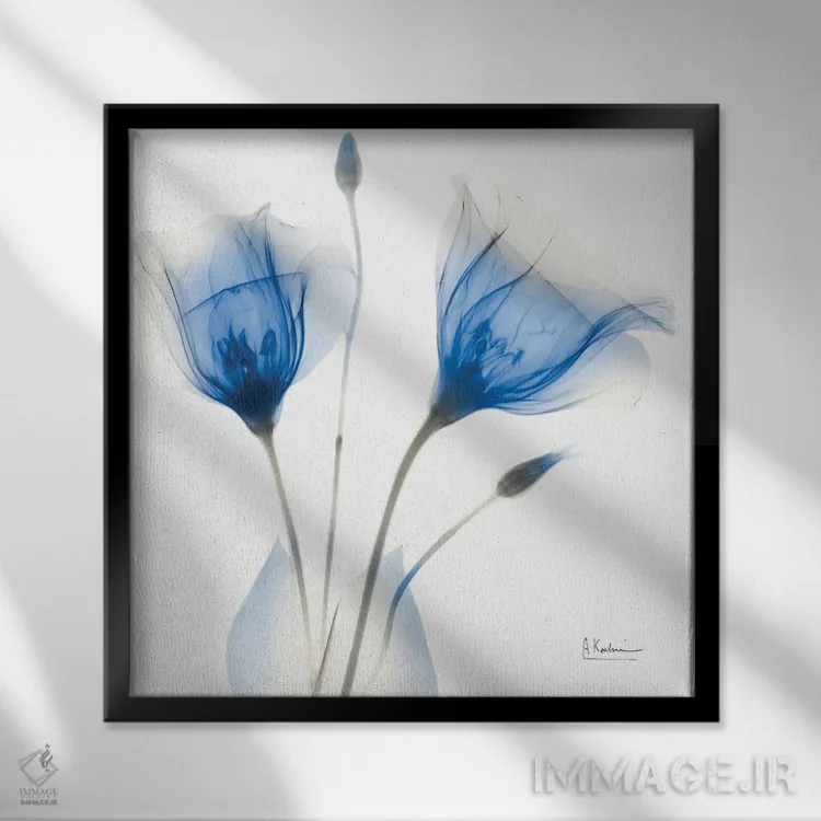 تابلو برداشت نیلی تیره II اثر آلبرت کوئتسیِر - نمای قابدار مشکی