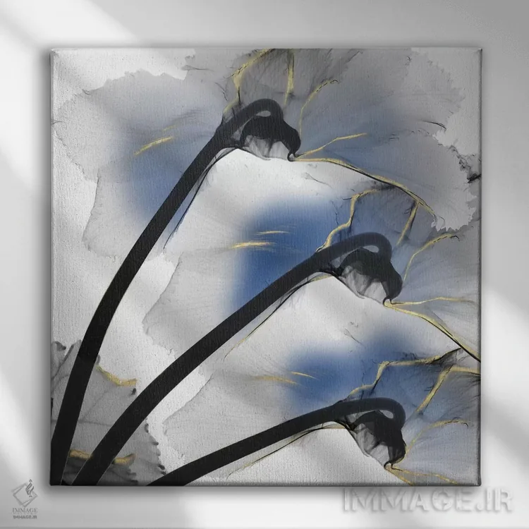 تابلو درخشش نیلی سیکلامن I اثر آلبرت کوئتسیِر - نمای روبهرو روی دیوار