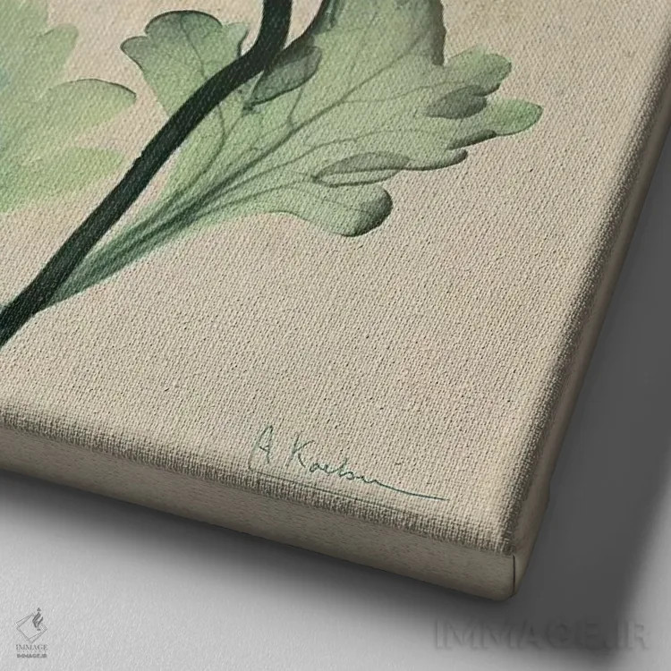 تابلو خشخاش آبی ایسلند اثر آلبرت کوئتسیِر - نمای نزدیک بافت بوم