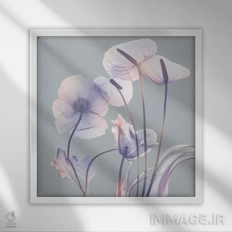 تابلو گیاهان کاملاً ترکیبشده II اثر آلبرت کوئتسیِر - نمای قابدار سفید