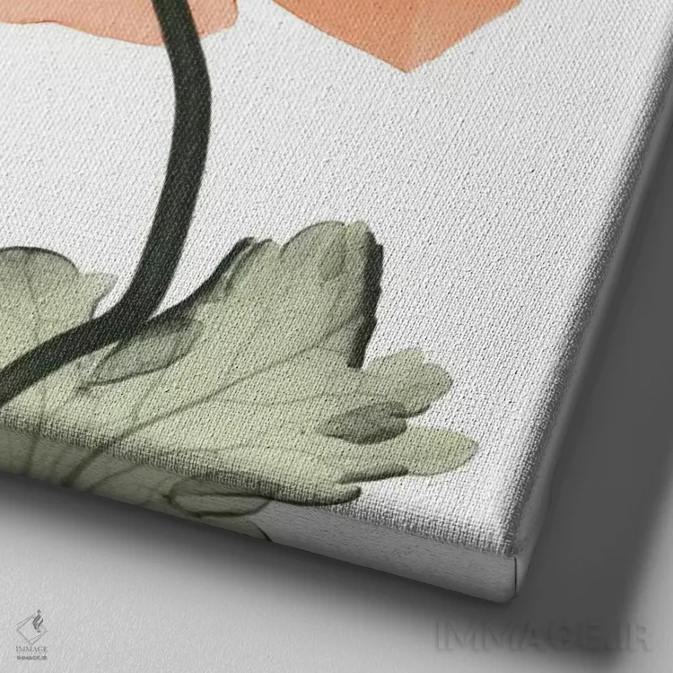 تابلو خشخاش نارنجی ایسلند اثر آلبرت کوئتسیِر - نمای نزدیک بافت بوم