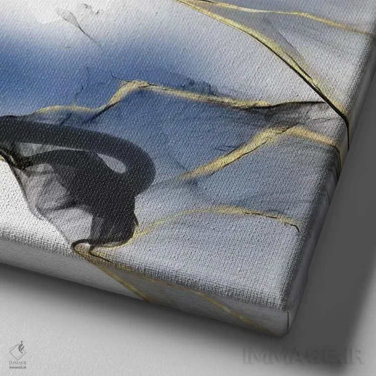 تابلو درخشش نیلی سیکلامن I اثر آلبرت کوئتسیِر - نمای نزدیک بافت بوم