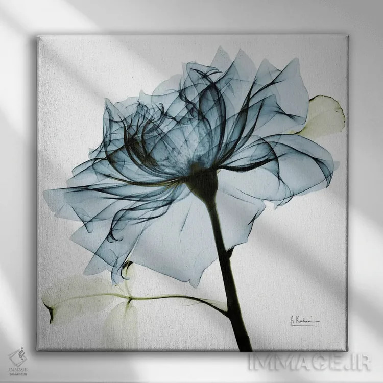 تابلو رز سبزآبی III اثر آلبرت کوئتسیِر - نمای روبهرو روی دیوار