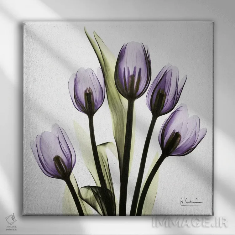 تابلو تصور لالهها اثر آلبرت کوئتسیِر - نمای روبهرو روی دیوار
