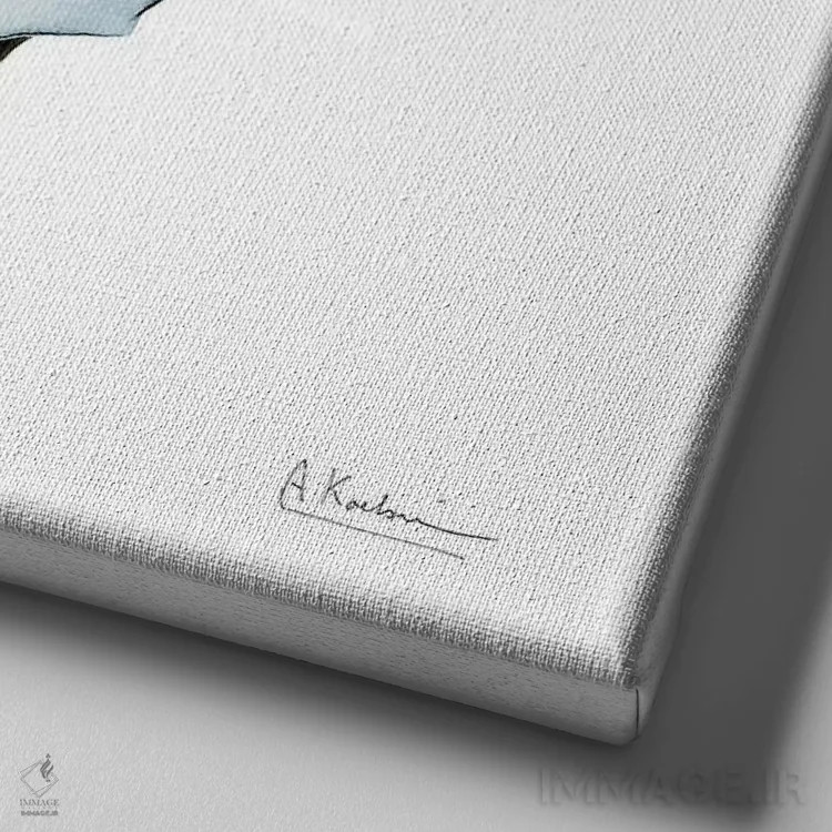 تابلو رز سبزآبی III اثر آلبرت کوئتسیِر - نمای نزدیک بافت بوم