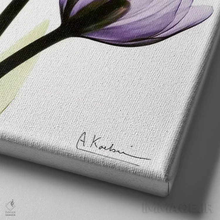 تابلو تصور لالهها اثر آلبرت کوئتسیِر - نمای نزدیک بافت بوم