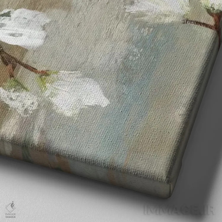 تابلو درخت مگنولیا سویتبی I اثر آلیسون پیرس - نمای نزدیک بافت بوم