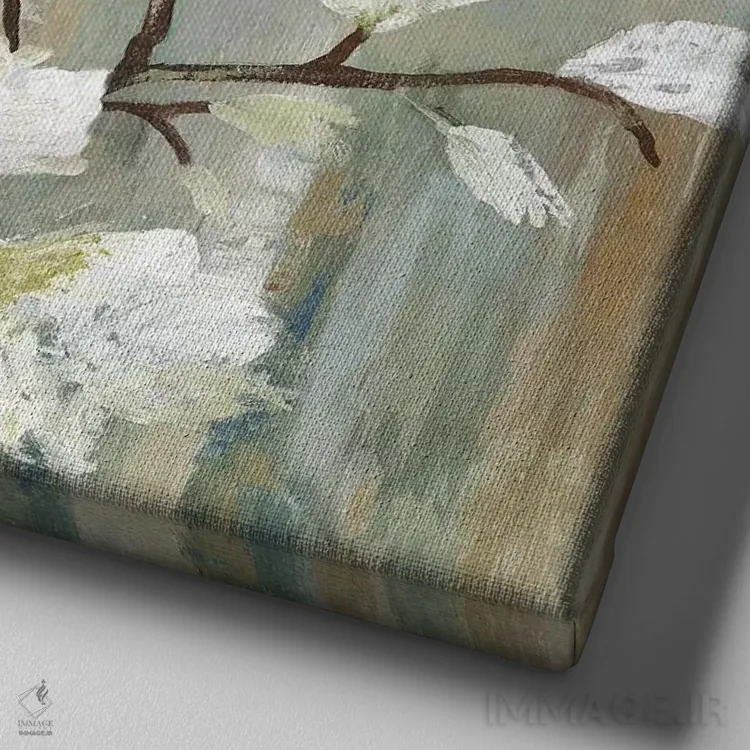 تابلو درخت مگنولیا سویتبی II اثر آلیسون پیرس - نمای نزدیک بافت بوم