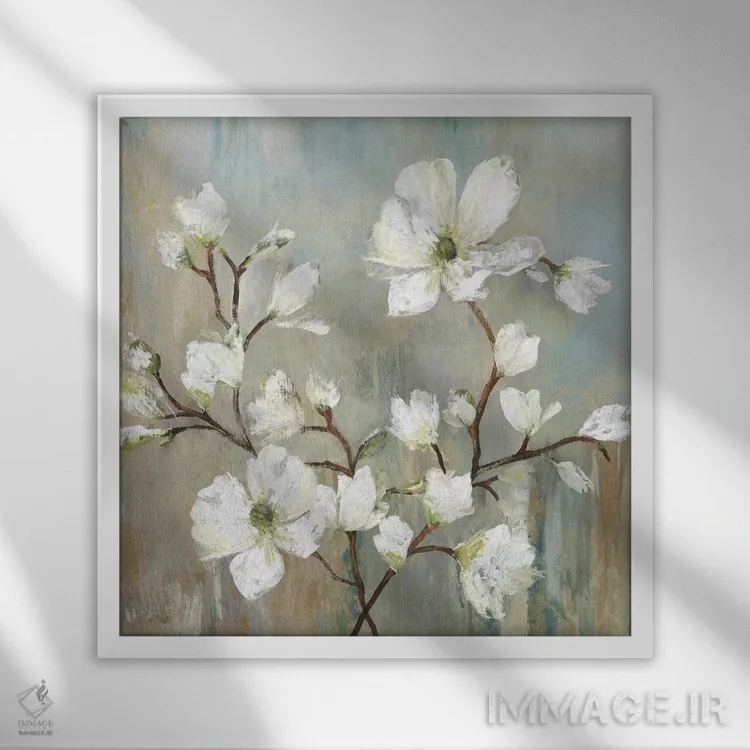 تابلو درخت مگنولیا سویتبی II اثر آلیسون پیرس - نمای قابدار سفید